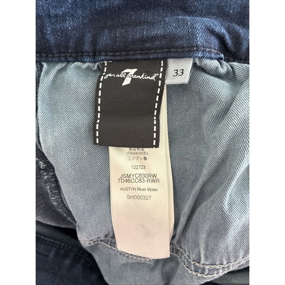 Seven 7 For All Mankind Austyn Mens Straight Jeans Denim 33x33. Dark Wash - Picture 7 of 9